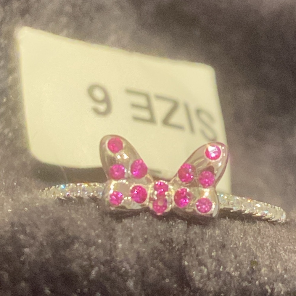 S925 Minnie Mouse Bow ring OFFICIAL Disney Charmed Aroma size 6 NWT